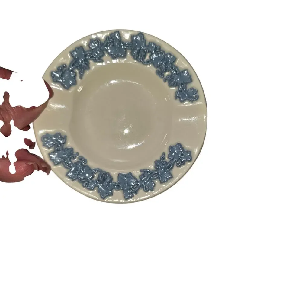 Vintage Wedgwood Queensware Lavender Blue on White Cream Ashtray
